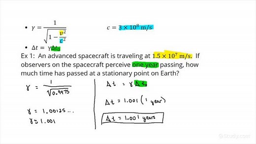 How to Calculate Time Dilation | Physics | Study.com