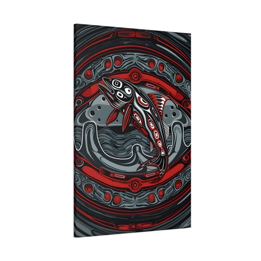 Haida Salmon Art, Traditional Haida Art, Tribal Tlingit Art, Indigenous Art, Native Art, Wall & Home Decor, Matte Canvas Stretched, 1.25" - Etsy