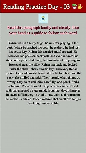 Reading Practice Day 03 | A Small Challenge, A Big Lesson – Rohan’s Story