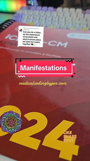 Replying to @sydneynason1 Brackets meaning and manifestation meaning with ICD10CM #school #learning #medicalcodingforbeginners #medicalcodingworkshop #keepgoing✨💨 #codingbootcamps #medicalcodingtraining #certification #icd10 #guidelines I have a workshop Sunday!! Join me for 75 practice questions