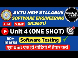 Software Engineering Unit 4 One shot BCS601 | Software Testing Unit 4 One shot Software Engineering|