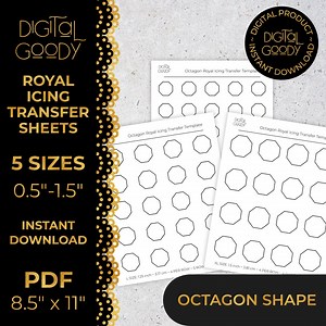 Octagon Royal Icing Transfer Sheets – Printable Template Bundle for Cookie Decorating, Edible Sprinkles & Cake Toppers | PDF Download - Etsy Australia