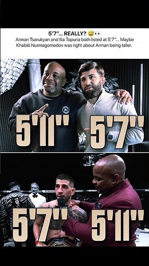 UFC Height LIES?! Arman vs. Topuria at "5'7" 🤣