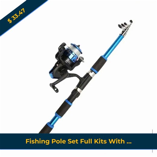 🎣 Catch the big one with ease! 🌊 Our Fishing Pole Set includes a telescopic rod, spinning reel, baits, and hooks — everything you need for an unforgettable fishing adventure! Whether you're a seasoned angler or a weekend warrior, this compact, travel-ready kit ensures you’re always prepared for the next big catch. With its durable design and intuitive functionality, every cast feels just right. 🙌🌟 Don’t miss out on this unbeatable deal at just $33.47! Grab your set today and chase those fish