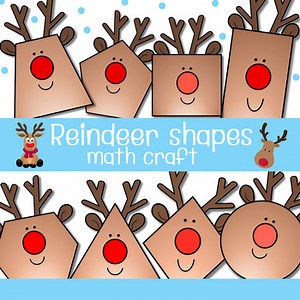 Reindeer Shapes Craft | Christmas Math Activity | 2D Shapes Holiday Craft