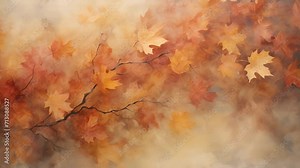 Autumns Canvas A painterly depiction of burning leaves, with smoke creating stunning patterns across the sky.