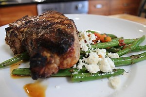 1.8K views · 41 reactions | PORK CHOPS - super old but amazing recipe for Mediterranean style grilled pork chops and grilled green beans with tomatoes, herbs and feta cheese! RECIPE: https://www.billyparisi.com/mediterranean-grilled-pork-chops-and-green-beans/ | Chef Billy Parisi | Facebook