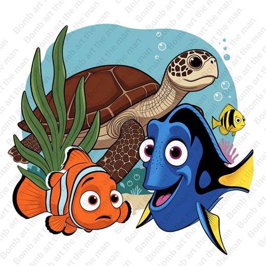 Finding Nemo Clipart, Nemo and Dory Png, Transparent Design, Instant Download - Etsy