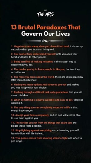 The Brutal Paradoxes That Govern Your Life #Philosophy #Psychology #Mindset