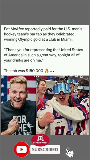 🏒🥂 Pat McAfee DROPS $150K on USA Hockey's Bar Tab! 🤯💸#shorts