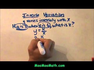 Writing Inverse Variation Equations