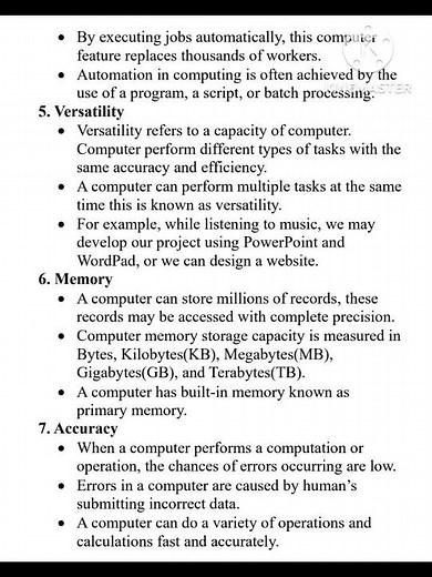 Characteristics of computer/features #computerfundamental #computer #notes#exam#computereducation
