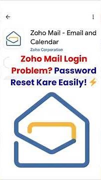 Zoho Mail Login Problem? Password Reset Kare Easily! ⚡ #techgyanexpert #zoho #mail