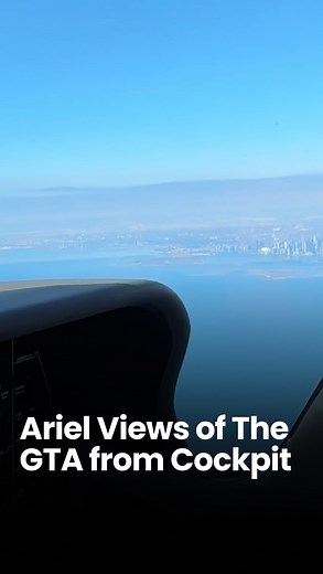 Flying over the GTA on a perfectly bright day, and the city looks calm for once #TorontoDigest #Toronto #Skyline | Toronto Digest