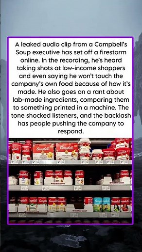 A leaked audio clip from a Campbell's Soup executive has set off a firestorm online