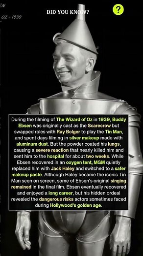 The Actor Who Almost Died Filming The Wizard of Oz #cinema #story #robot #wizard