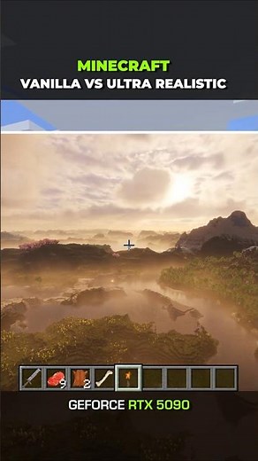 Vanilla vs Ultra Realistic Minecraft 🆚 – RTX 5090 Graphics Showcase