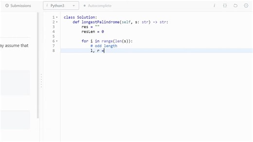 Longest Palindromic Substring - Python - Leetcode 5 [XYQecbcd6_c]