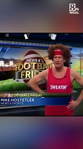 As we celebrate 75 years, we're looking back through our archives. We found this gem showing Mike Hostetler's Halloween costume for Football Friday. | WGAL News Channel 8 Susquehanna Valley, Pa.