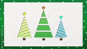 Christmas tree background animation with twinkling stars and changing colours.
