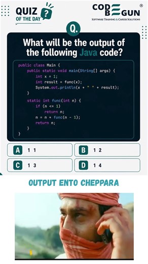 What will be the output of the following JAVA Code?