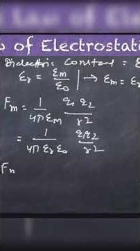 Coulomb’s Law in a Dielectric Medium | Class 12 Physics | CBSE & IIT JEE Explained #crashcourse