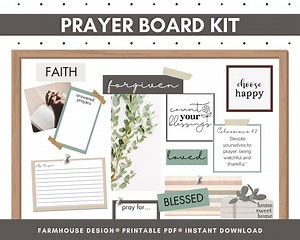 Printable Prayer Board Kit, Prayer Cards, Scripture Cards, Praise and Gratitude - Etsy