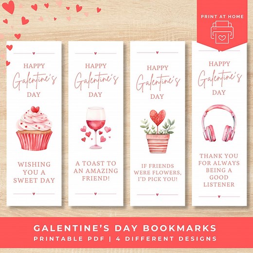 Galentine’s Day Bookmarks Printable, Friendship Quote Bookmarks, Galentines Gifts for Friends, Instant Download Gift for Book Lovers - Etsy