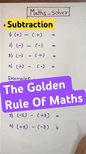 Subtraction Rules Simplified | Maths_Solver Part-2