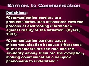 Barriers to Communication - SlideServe