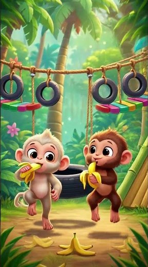 Monkey Banana Dance Song 🍌🐵 | Silly Monkey Dance Party | Fun Kids Nursery Rhyme