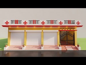 40 by 40 3D dukan or makan ka naksha,3D shop plan ,3D ghar ka naksha,40*40shop with house design