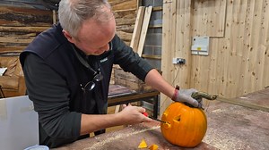 51K views · 2K reactions | Our Pumpkin Festival starts this weekend, and our expert carvers are ready to bring your pumpkins to life! Farmer Rob is getting into the festive spirit with his own pumpkin and is here to show off his very best carving skills. | Cannon Hall Farm | Facebook