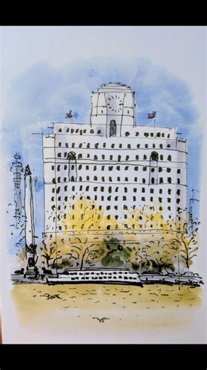 Why did an artist choose an office building | Shell Mex House #postcrossing #philatelist #london