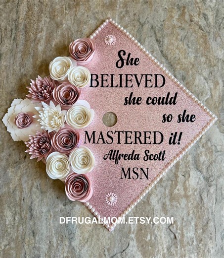 Graduation Cap Decor | Graduation Cap Topper | Cap Topper | Nursing Graduation Cap | Flower Graduation Cap | Grad Cap Topper - Etsy