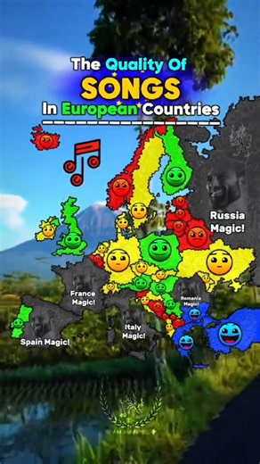 🎶Rating The Quality Of Songs In European Countries 🇪🇺🔥 #europe #map #songs #mapping