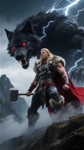 Thor vs Giant Wolf Fenrir ⚡ Epic Battle in Asgard! | Marvel Shorts