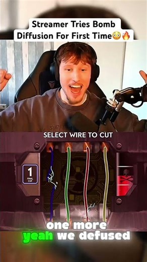 Streamer Tries Bomb Diffusion For First Time😳🔥 #feedshorts #twitch #streamer