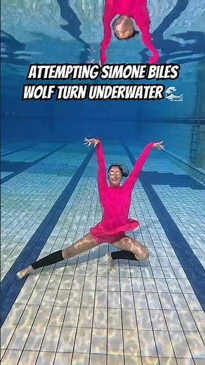 Simone Biles wolf turn underwater 🌊 #gymnastics #underwater #pool