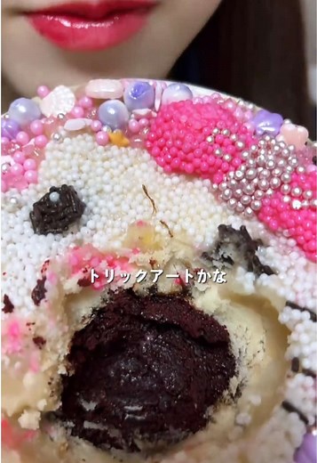 食べれるビーズケーキ（キティ）作ってみた｜レッドベルベット付き
