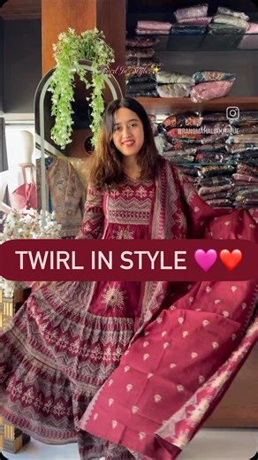 The Rang Mahal – Ethnic Suits | Stitched, Unstitched & Co-Ords on Instagram: "*** BACK IN STOCK***✨ NEW ARRIVAL — Pure Cotton Tiered Flared Suit ✨ 💃 Perfect Festive & Everyday Style 🌹 Berry Maroon Tiered Cotton Suit 🌹 Crafted in soft pure cotton for all-day comfort, featuring a beautifully flared tiered silhouette for a graceful twirl. The yoke comes with intricate ethnic motifs enhanced with delicate sequence touch, making it stunning for outings & gatherings ✨ ⭐ Key Highlights • Pure premiu