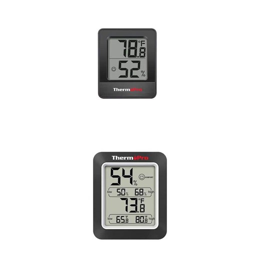 ThermoPro Black Digital Thermometer Hygrometer and Indoor Thermometer Hygrometer Combo - The Home Depot