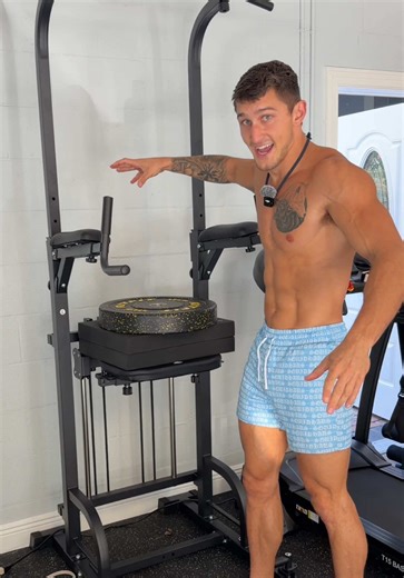 Assisted pull ups with this power tower! So many other bodyweight exercises to do too. #homeworkouts