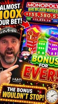 The Monopoly Big Board Bucks Bonus That REFUSED to End and Nearly Hit 100X 😱🎩💰🔥 #shorts