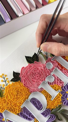 Hello April 🌸 #quilling #typography #art