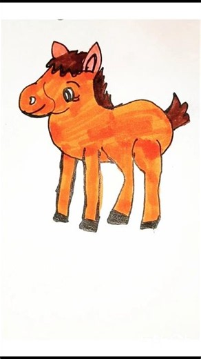 Baby Horse 🐎 Drawing for Kids | Cute Horse Drawing Step by Step 🐴✏️ Animal Drawing series #shorts