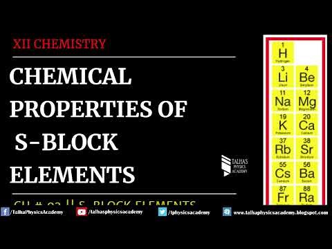S-Block Elements 03 || Chemical Properties of S block Elements || Class 12 Chemistry
