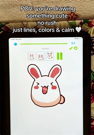 Sometimes you don’t need words. Just a pencil, soft colors, and a little bunny on the screen 🐰✨ Slow moments matter. #drawingvibe #cutedrawing #digitalart #cozyvibes #pov