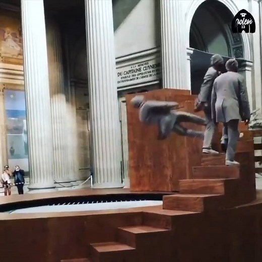 17K views · 397 reactions | Check out Yoann Bourgeois' amazing performance art with trampoline, "The Mechanics of History" ("La mécanique de l'histoire"), at Le Panthéon Paris. C'est magnifique! | International Gymnast Magazine | Facebook