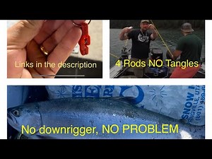 How to troll 4 rods for Kokanee without downriggers. Using clip weights.
